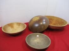 Mixed Wooden Bowls-Lot of 4