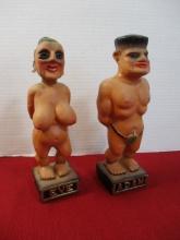 Japan Clay Adam And Eve Figures