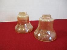 Carnival Glass Liberty Bell One Time Use Banks-Lot of 2