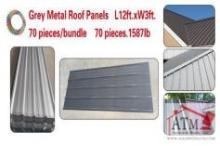 NEW Grey Metal Roof Panels - 70 Panels