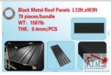 NEW Black Metal Roof Panels - 70 Panels