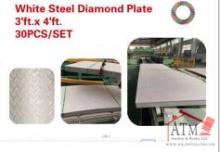NEW White Steel Diamond Plate Sheets - 30 Sheets