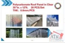 NEW Polycarbonate Clear Roof Panels - 30 Panels