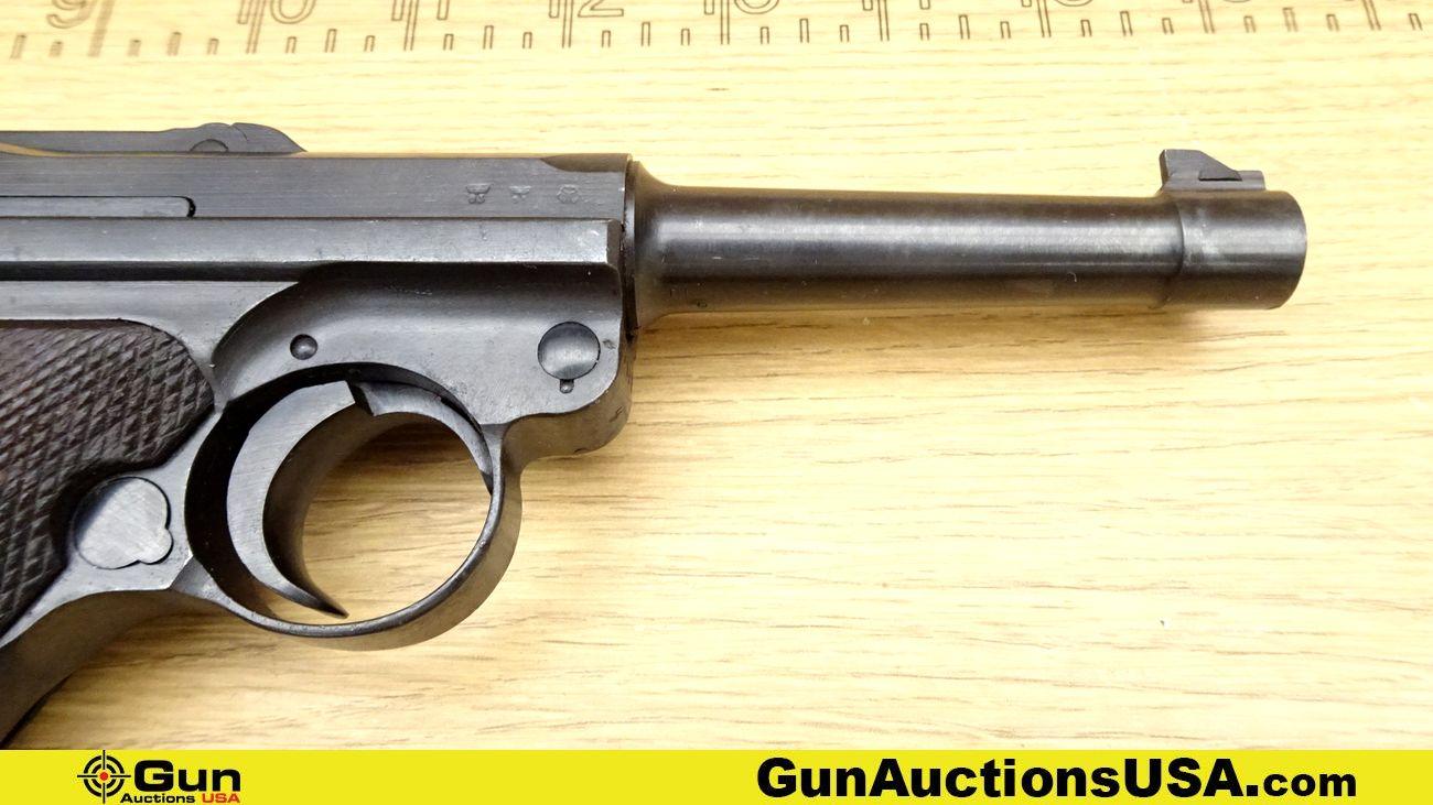MAUSER LUGER 9MM LUGER Pistol. Very Good. 4" Barrel. Shiny Bore, Tight Action Semi Auto Features Dar