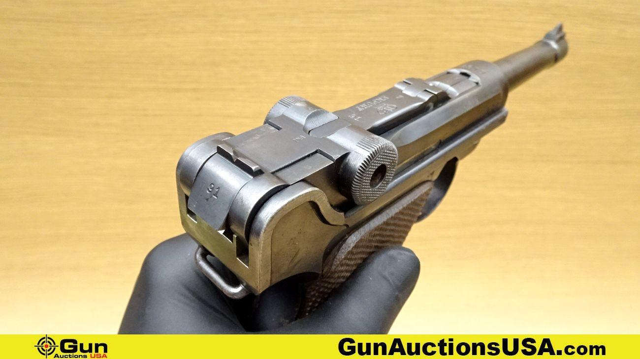 ERFURT LUGER 9MM LUGER MATCHING NUMBERS Pistol. Good Condition. 3 7/8" Barrel. Shiny Bore, Tight Act