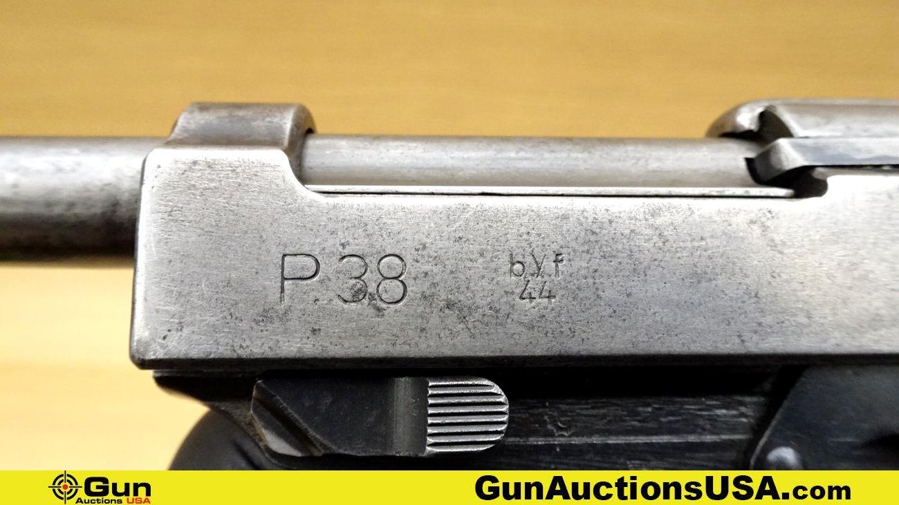 byf P38 9MM WWII COLLECTOR Pistol. Good Condition. 5" Barrel. Shiny Bore, Tight Action Semi Auto WWI