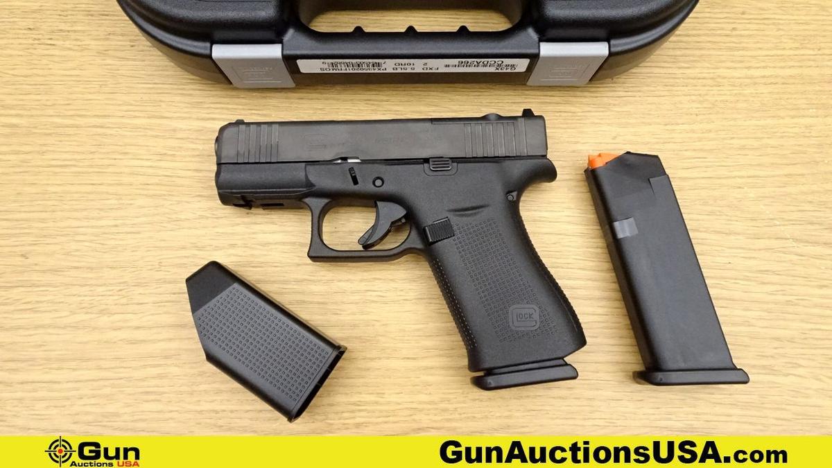 Glock 43X 9X19 PERFECT CONCEAL Pistol. NEW in Box. 3.25" Barrel. Semi Auto Features a White Dot Fron