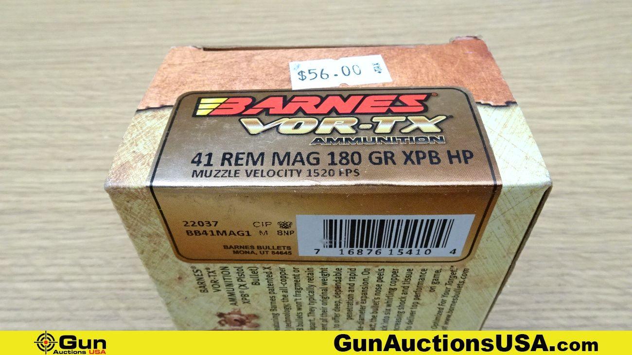 MAGTECH, Barnes, & Hornady. 454 Casull, 41 REM MAG, & 44 MAG. Ammo. Total Rds.- 100; 40 Rds.- 454 Ca