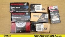 Federal, Winchester, & Blazer. .40 S&W Ammo. 350 Total Rds .40 S&W; 100 Rds- 135 Grain Frang, 200 Rd