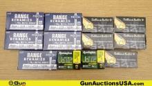 S&B, FIOCCHI, & Remington. 9mm & 30 Super Carry. Ammo. Total Rds.- 540; 500 Rds.- 9mm & 40 Rds.- 38