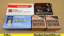 Winchester, Hornady, & PPU 38 SPL & 357 MAG Ammo. 160 Total Rounds; 50 Rds- 38 SPL & 110 Rds- 357 MA