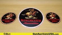 Winchester COLLECTOR'S Signs. Excellent. Lot of 3; 2- Small VINTAGE 11.25" Diameter Metal Winchester