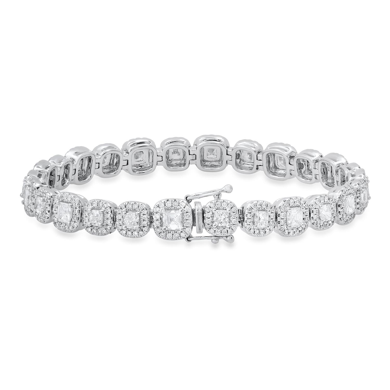 18K White Gold Setting with 6.05ct Diamond Ladies Bracelet