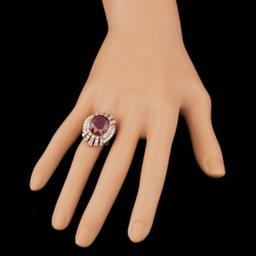 14K Rose Gold 10.91ct Ruby and 2.07ct Diamond Ring