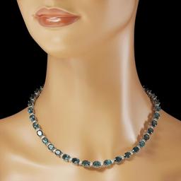 14K Gold 56.61ct Topaz 2.69ct Diamond Necklace