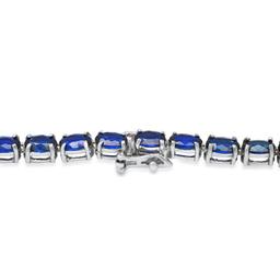 14K White Gold 50.26ct Sapphire and 1.36ct Diamond Necklace