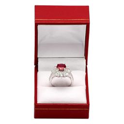 14k White Gold 2.20ct Ruby 1.88ct Diamond Ring