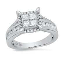 14K White Gold Setting with 1.09tcw Diamond Ladies Ring