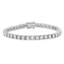 14K White Gold Setting with 3.46ct Diamond Bracelet