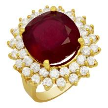 14k Yellow Gold 14.83ct Ruby 2.41ct Diamond Ring