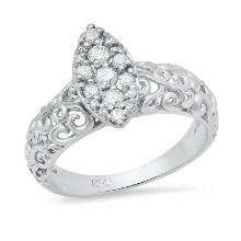 14K White Gold Setting with 0.43ct Diamond Ladies Ring