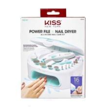 KISS Powerfile Nail File & Nail Dryer Rechargeable Nail Care Kit - 16pc