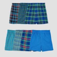 Fruit of the Loom Boys' 7pk Plaid Boxers - Colors May Vary, Size L
