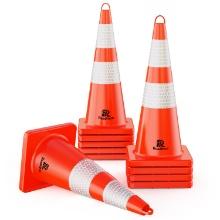 RoadHero (10 Pack) Traffic Cones, 28 Inch - Safety Cones with Reflective Collar, Retail $155.00