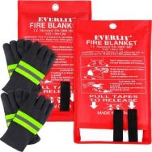 EVERLIT [2-Pack] Fire Blanket Size XL 47''x47'' Fire Suppression Emergency Blanket, $38.95 MSRP