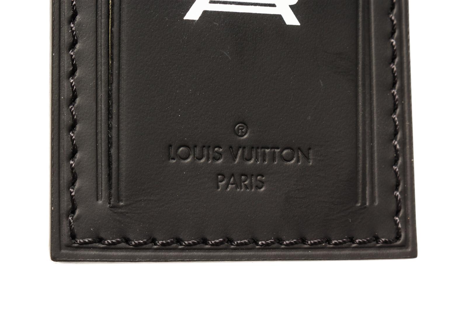 Louis Vuitton Black Leather Fragment Luggage Tag