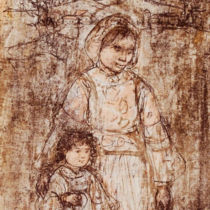 Michelle and Nana by Hibel (1917-2014)