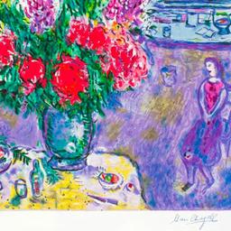 Autoportrait Avec Bouquet by Chagall (1887-1985)