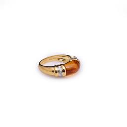 18k Yellow Gold Citrine & Diamond Ring
