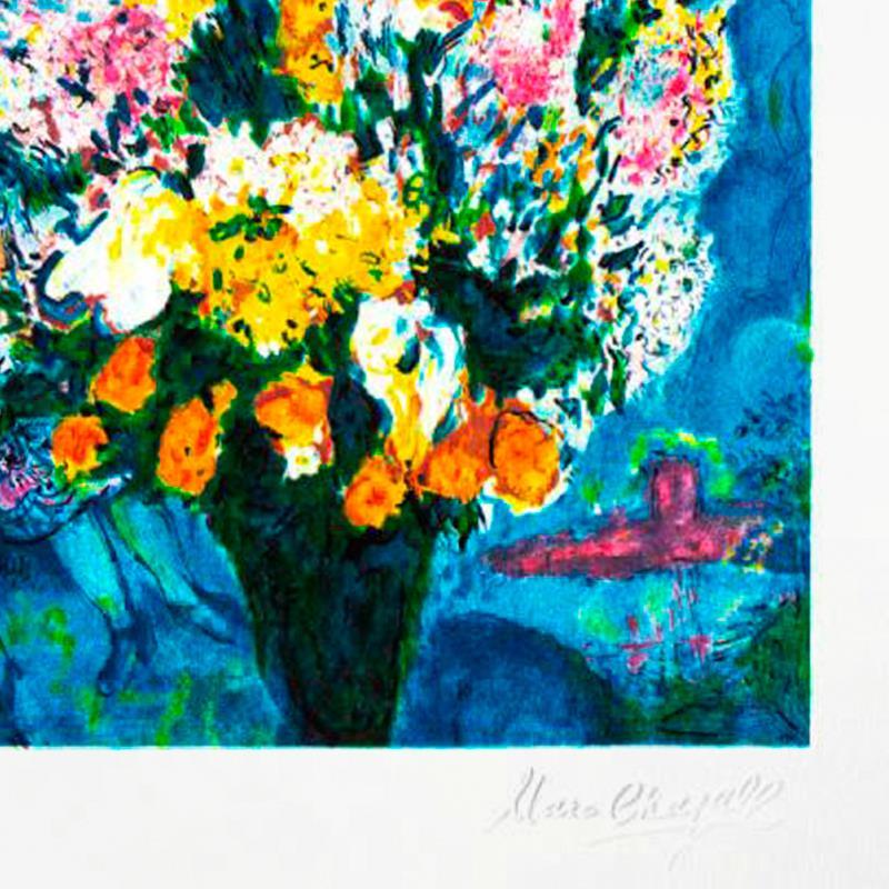 Le Bouquet Illuminant Le Ciel by Chagall (1887-1985)