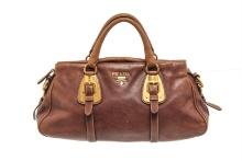 Prada Brown Leather 2 Way Bag