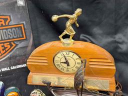 Bowling Trophy Clock, Harley Davidson Calendar, FAO Schwartz Bear more