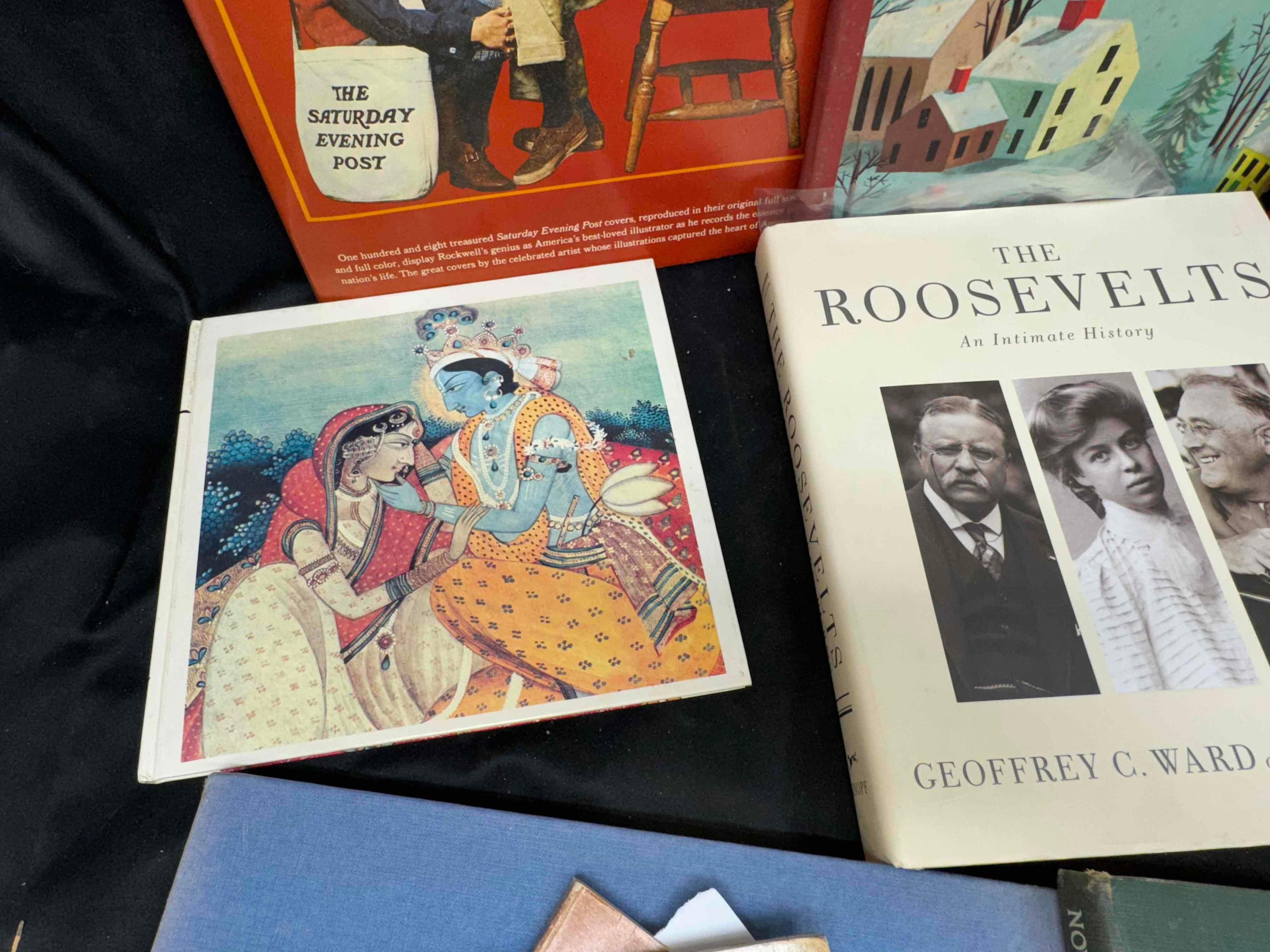 Assorted Books. Monet, Treasure Island, Norman Rockwell more