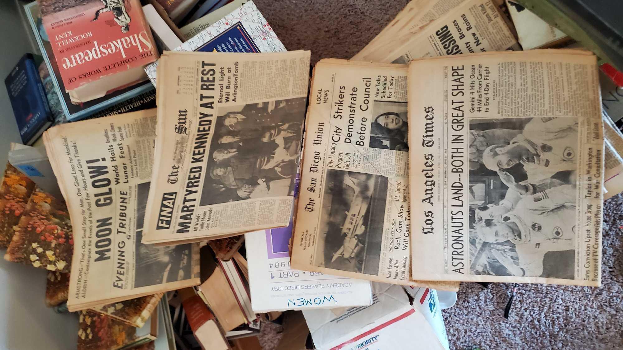 Large lot of vintage and modern books/newspapers etv @ FARM