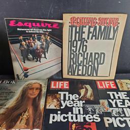 Box of vintage magazines Life Time Look Esquire