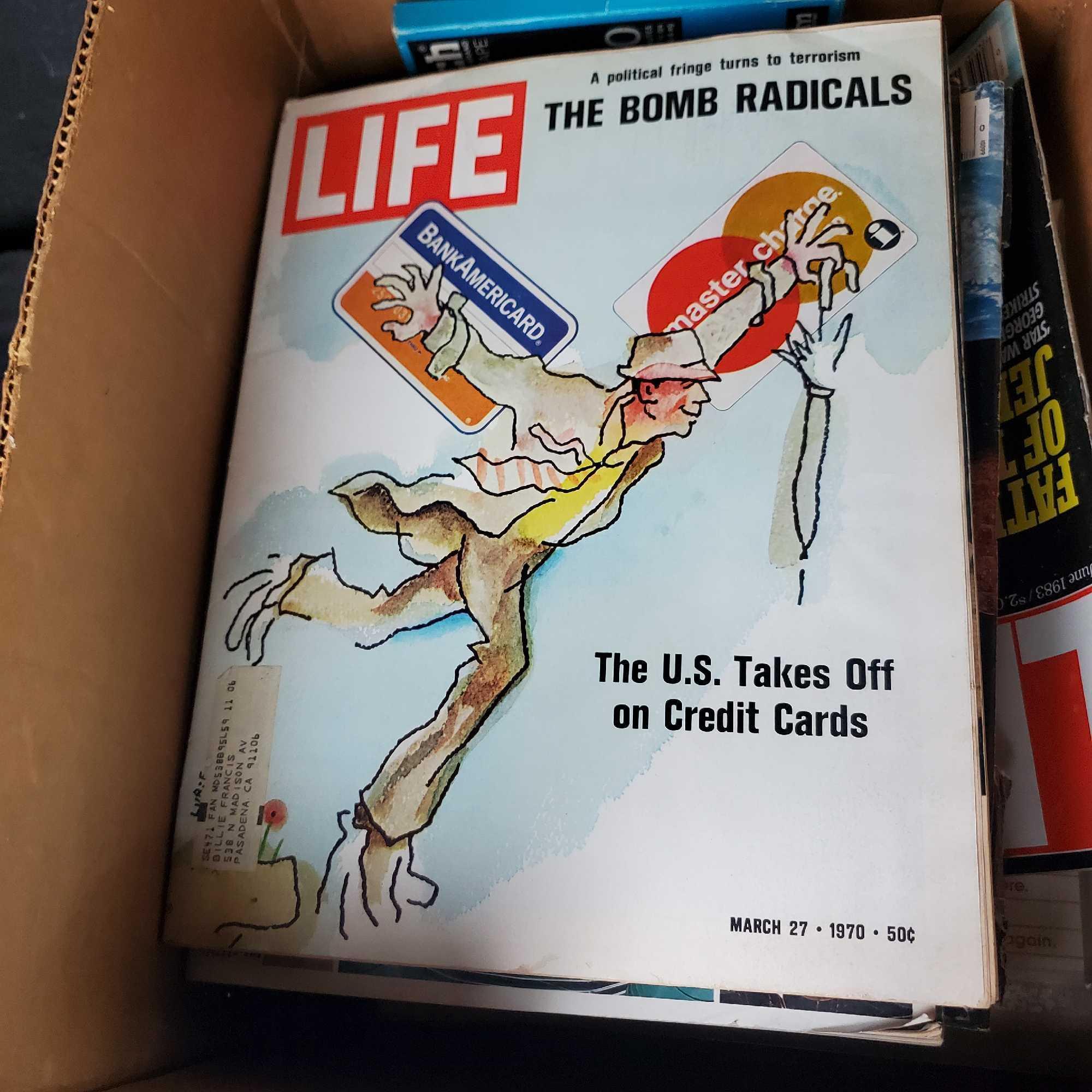 Box of vintage magazines Life Time Look Esquire