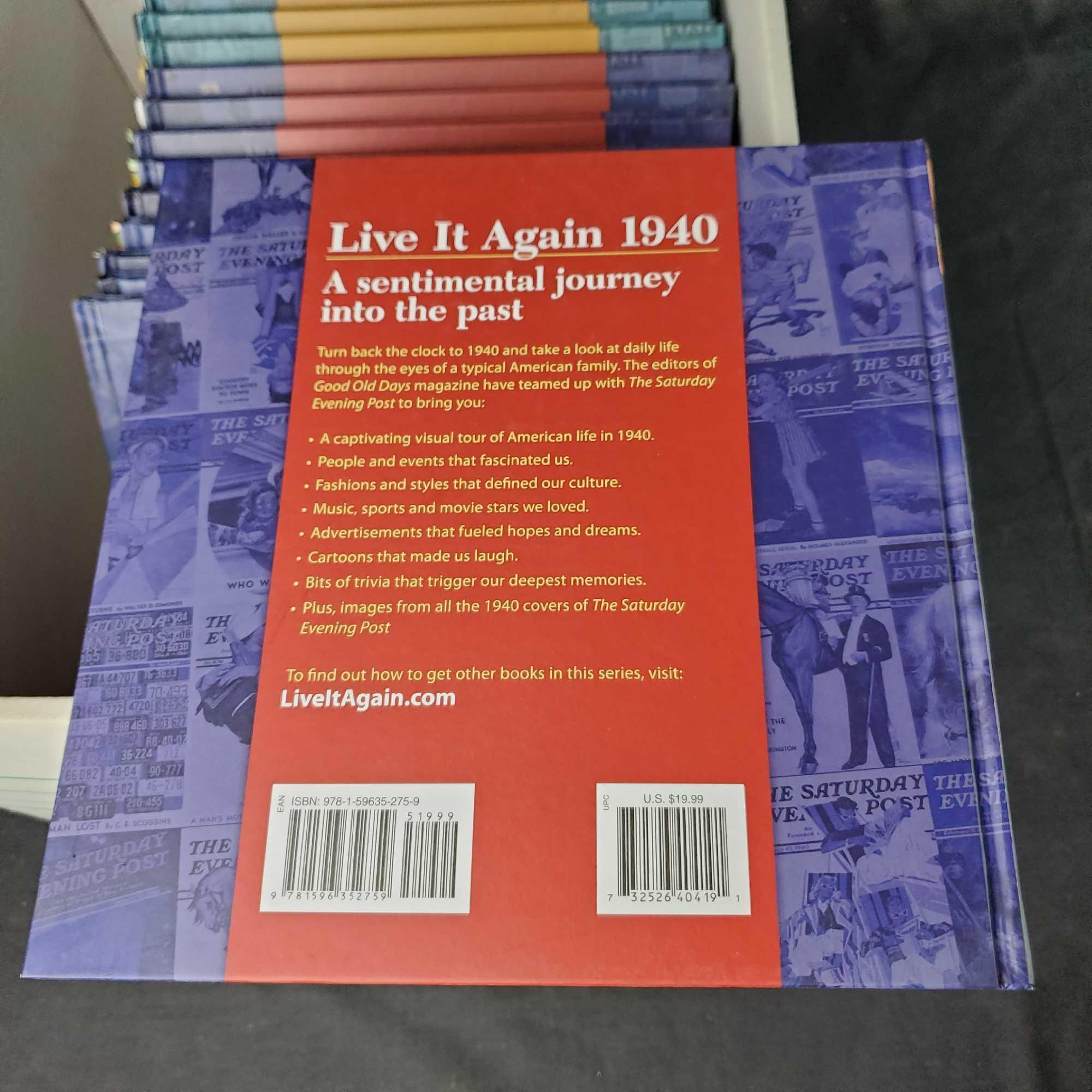 Box of 17 Live It Again books 1940-1959 missing 1954 56 and 57