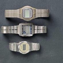 3 vintage digital style watches Novus 200558C Casio Wave Ceptor 3054 La Crose Technology WT-961B