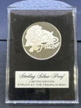Sterling Silver Proof Limited Edition Franklin Mint Peace Bullion Coin