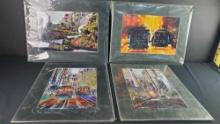 4 Unframed LE commercial prints San Francisco signed Tian Ling Yu