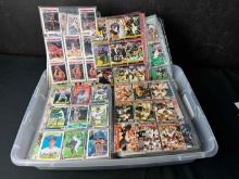 Bin Full of Sports Cards Pages Baseball, Football, Basketball Loony Tunes more
