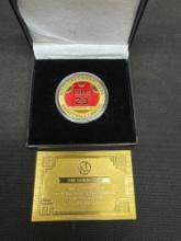24kt Gold Plated Michael Jordan Basketball Coin With COA