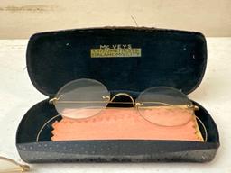 Antique Bible & Eyeglasses with Glasses Cases