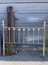 Vintage Full Sized Brass Headboard with Hollywood Bed Frame