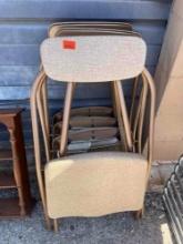 Set of 4 Folding Cushioned Seat and Back Chairs