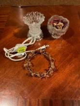 Crystal Light, Crystal Potpourri or Candy Dish and Candle Ring.